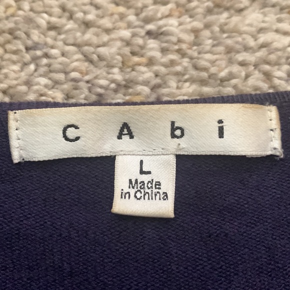 Cabi open front waterfall cardigan. Blueberry; large - Picture 5 of 7